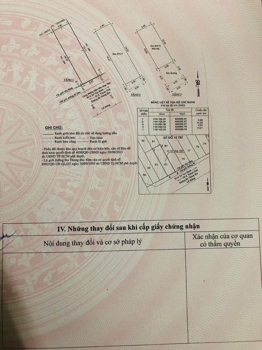 MT 382 đường 3tháng 2 Dt 4×14,2m 3 tầng